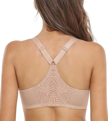 Miniatura 3 de DotVol Sujetador de cierre frontal para mujer, parte trasera en T, figura completa, con aros, talla grande, sin costuras, sin forro, para busto
