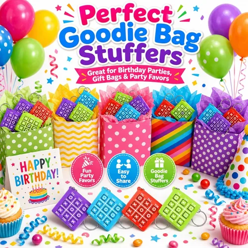 Miniatura 4 de Hicarer 16 llaveros de fiesta de Tic Tac Toe para fiesta de cumpleaños a granel, regalos de fin de año para estudiantes, niños de 8 a 12 años
