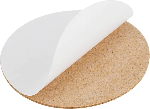 Miniatura 5 de SHEUTSAN 240 piezas de corcho autoadhesivo redondo de 4 x 4 pulgadas, hojas de respaldo antideslizantes en blanco para posavasos, decoración
