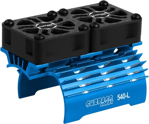 Miniatura 8 de Ventiladores de enfriamiento de motor de coche RC Surpass Hobby Ventilador doble de 30 mm con disipador de calor metálico 3650 3660 540 550