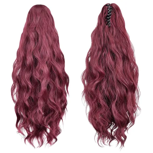 Miniatura 318 de Extensiones de cola de caballo de cabello rubio, extensiones de cola de caballo para mujer, pinza de extensiones de cabello rizado de 12 pulgadas