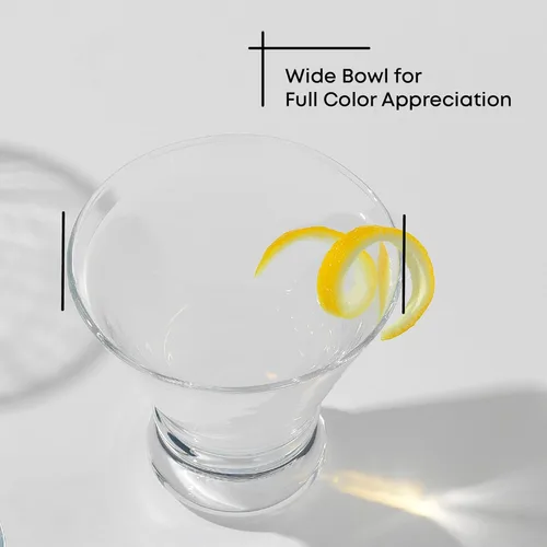 Miniatura 4 de JoyJolt Afina - Juego de 4 vasos de Martini sin tallo, vasos de licor de 8.5 onzas para cóctel y margarita, tazas de vidrio de bar, tazas de postre