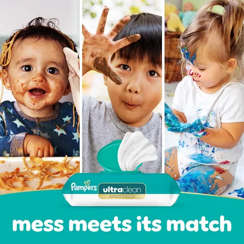 Miniatura 6 de Pampers Toallitas Ultraclean para bebés (anteriormente "libres y suaves"), 99% de agua, hipoalergénicas, sin perfume, 100% a base de plantas, sin