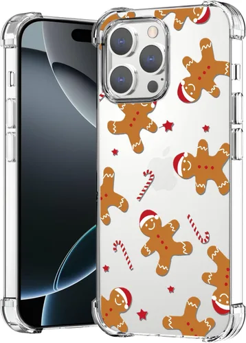 Miniatura 17 de Funda de Navidad para iPhone XR, diseño impreso de hombre de jengibre, transparente, suave, a prueba de golpes, funda protectora de TPU a prueba