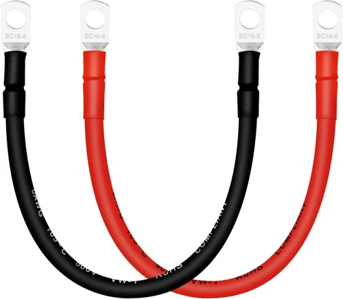 Miniatura 13 de Cable de batería, cables de batería 2 AWG con terminales, 2 cables de batería de cobre (1 pie).