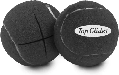 Pelotas de tenis precortadas (15 colores y estilos) de Top Glides, Negro, 1