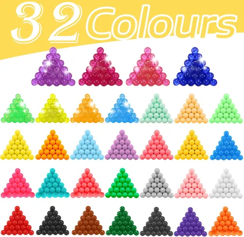 Miniatura 6 de Kit de Cuentas de Fusión Sin Plancha 3220 Piezas de Cuentas en 32 Colores Kit de Iniciación de Creatividad Ilimitada 32-TTC