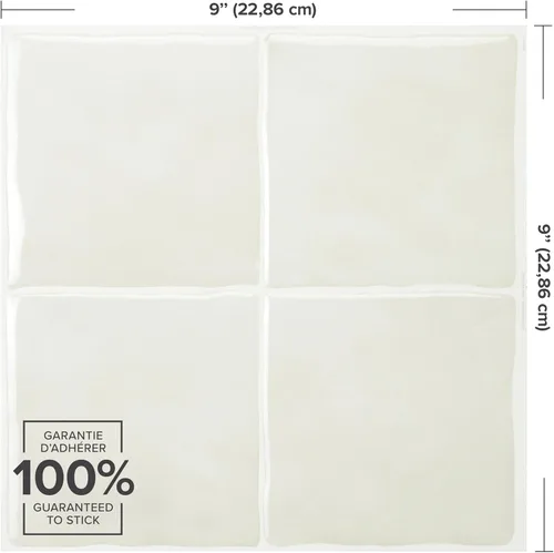 Miniatura 4 de SMART TILES Protector contra salpicaduras para despegar y pegar, 5 hojas de 9 x 9 pulgadas, adhesivo 3D para cocina, baño, azulejos de pared, Oia