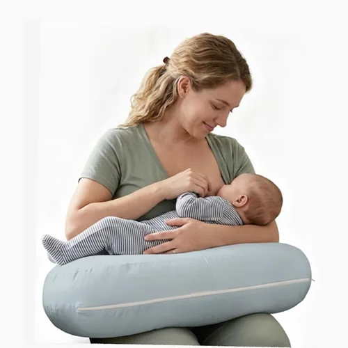 Plushii Almohada de lactancia para lactancia, almohada transpirable para lactancia materna y posicionador con funda extraíble para más apoyo, tiempo