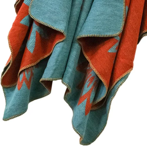 Miniatura 218 de Urban CoCo Poncho de colores para mujer, chal con frente abierto, color en bloques