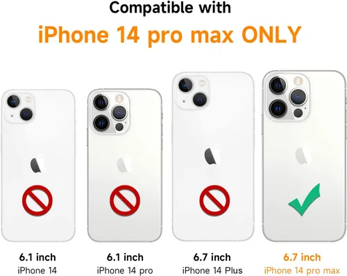 Miniatura 7 de Funda diseñada para iPhone 14 Pro Max con correa ajustable para el cuello, TPU transparente suave antiamarilleamiento, a prueba de golpes, funda
