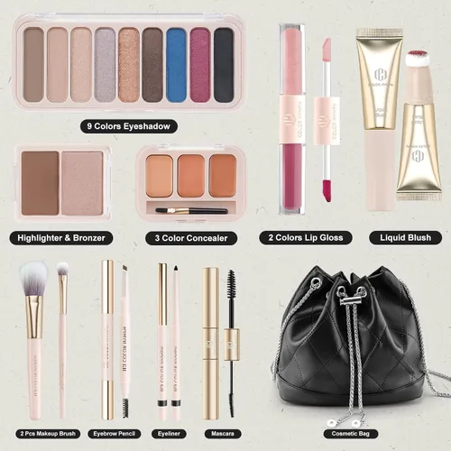 Miniatura 2 de Color Nymph Kit de maquillaje para adolescentes, juego de maquillaje para niñas con bolsa de cosméticos incluida paleta de sombra de ojos de 9 #03