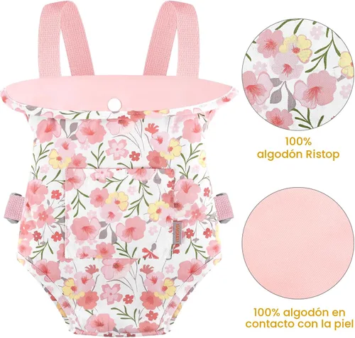 Miniatura 4 de Portabebés para Muñecas de GAGAKU para Niñas Pequeñas Portabebés para Muñecas Reborn Portador de Muñecas para Bebés Pequeñas Edades 1-3 Años