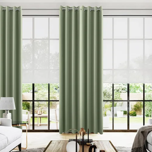 Miniatura 25 de Cortinas opacas de 72 pulgadas extra anchas para dormitorio, puerta corrediza de vidrio y patio, 2 paneles con ojales para oscurecer ventana grande