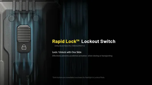 Miniatura 7 de Nitecore EDC37 Linterna de 8000 lúmenes de forma plana, carga rápida USB-C con pantalla OLED digital y pegatina de bloqueo de seguridad