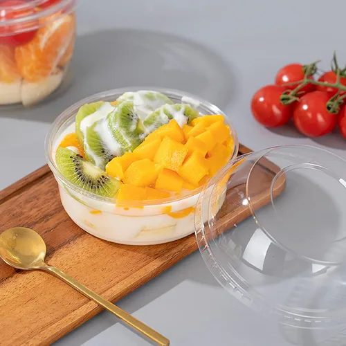 Miniatura 8 de WUWEOT Paquete de 50 cuencos de Acai con tapas, recipientes de plástico transparente de 12 onzas para postre, vasos de yogur PET con tapa