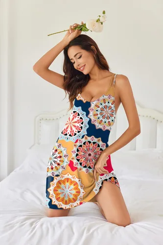 Miniatura 2 de Ekouaer - Camisón sin mangas con cuello en V para mujer