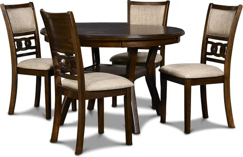 Miniatura 16 de New Classic Furniture Gia - Juego redondo de 5 piezas de altura de mostrador con 1 mesa de comedor y 4 sillas, 42 pulgadas, marrón