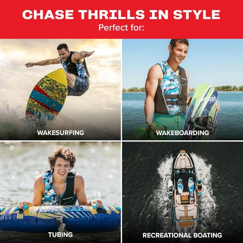 Miniatura 4 de Airhead CAMO Cool Kwik-Dry Neolite Flex Life Jacket for Adults - USCG Approved Life Vest for Women & Men, Lightweight Flexible Watersports Vest for