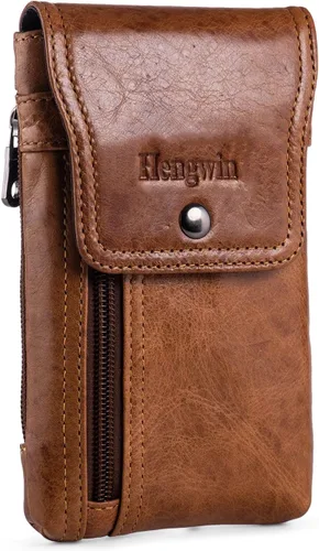 Miniatura 7 de Funda de cuero genuino para teléfono celular para cinturón, funda para cinturón para iPhone 17 Pro 16e 15 Pro 14 Pro 13 Pro 12 Pro Samsung Galaxy