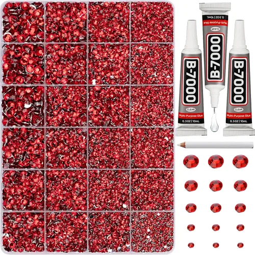 Miniatura 17 de 31000 piezas de diamantes de imitación para hacer brillar, kit de 3 mm de diamantes de imitación con parte trasera plana para manualidades, ropa