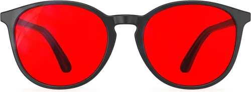 Bloomoak Lentes de bloqueo de luz azul naranja 99%, estilo redondo retro de moda, alivia la fatiga ocular, mejorar el sueño para pantallas/juegos