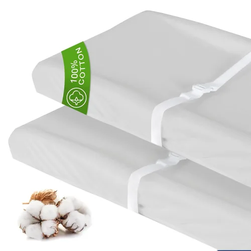 Fundas para cambiador, color beige y gris, para niños y niñas, paquete de 2 unidades, unisex, funda para cambiador, sábana suave y transpirable, de