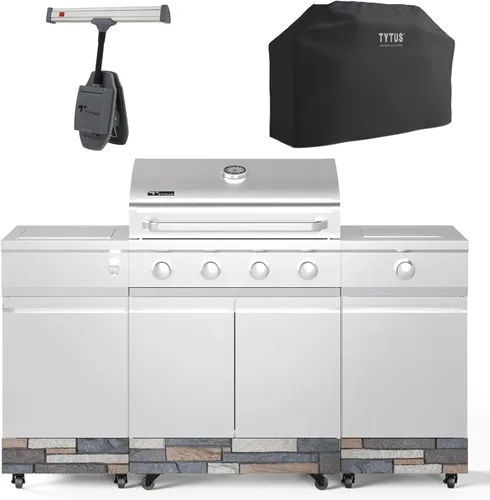 Miniatura 13 de Tytus Fresno - Parrilla de isla de propano o gas natural de 5 quemadores - Área de cocción de 864 pulgadas cuadradas, parrilla de 48,000 BTU