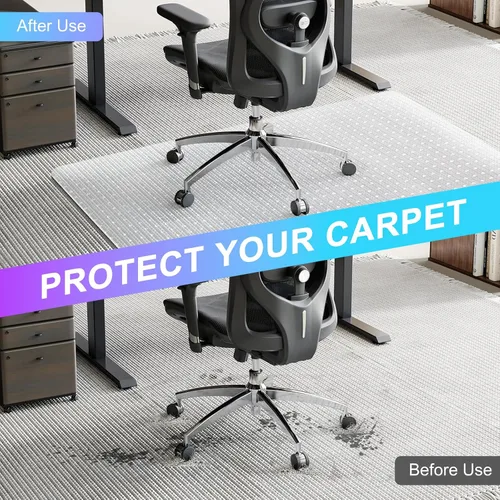 Miniatura 5 de Vicwe Tapete para Silla de Oficina para Alfombra, 32'' x 55'' Tapete para Silla de Escritorio de Computadora para Pisos Alfombrados, Tapete Duro