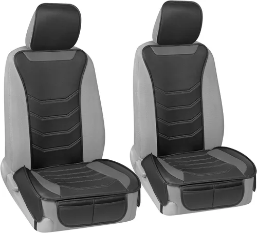 Miniatura 9 de Motor Trend LuxeFit - Fundas de asiento de color gris sólido para autos, camiones, camionetas, SUV (paquete de 2), fundas de asiento de automóvil