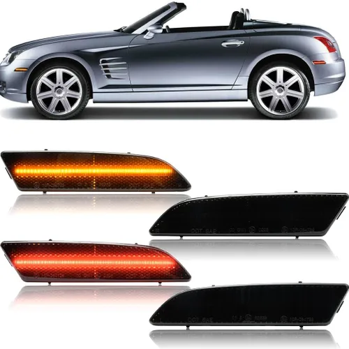 Luces LED laterales para Chrysler Crossfire 2004 2005 2006 2007 2008 Chrysler Crossfire delanteros ámbar/traseros rojos marcadores LED Park Running