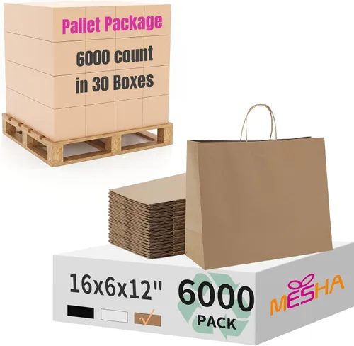 Miniatura 38 de MESHA Bolsas de regalo negras de 5.25 x 3.75 x 8 pulgadas, pequeñas bolsas de papel kraft con asas a granel, paquete de 100 para pequeñas empresas