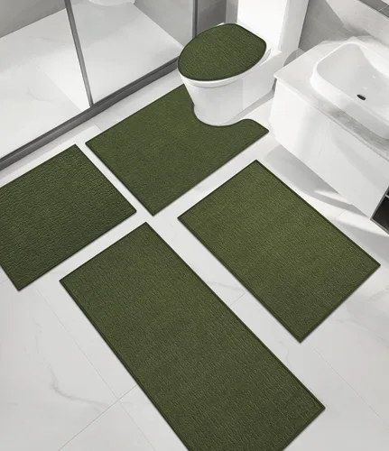 Miniatura 41 de Chakme Juego de 2 alfombras de baño ultrafinas, absorbentes, antideslizantes, lavables a máquina, color negro, 17 x 24 pulgadas / 17 x 30 pulgadas