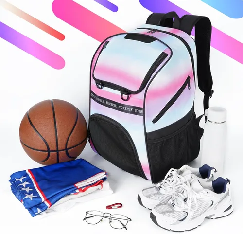 Miniatura 6 de YOREPEK Basketball Bag, Large Basketball Backpack with Shoe Compartment and Ball Holder Sports Backpack for daughter son, Water Resistant for