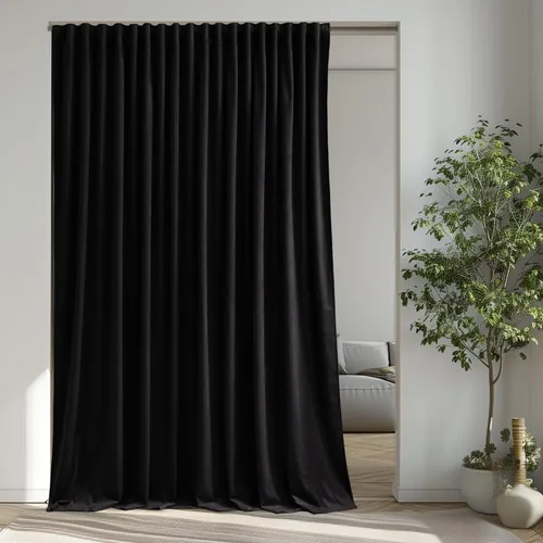 Miniatura 50 de StangH - Cortinas opacas de terciopelo con pestaña trasera, aislamiento térmico, para puerta corrediza, dormitorio, telón de fondo, estudio, teatro