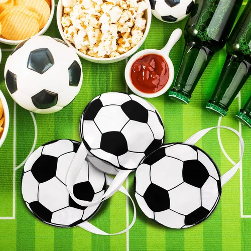 Miniatura 7 de Aoriher 48 bolsas de regalo de fútbol de 9.84 x 9.84 pulgadas, bolsas de regalo de fútbol reutilizables no tejidas para deportes, cumpleaños, 2026