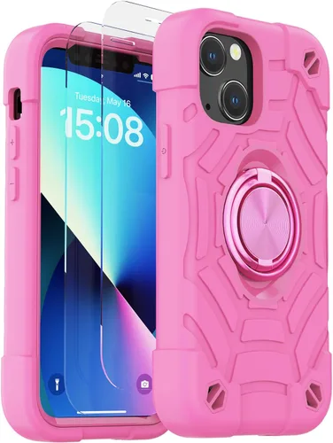Miniatura 10 de KCJ Funda para iPhone SE 2022/2020, iPhone 8/7/6/6S, con [2×Protectores de Pantalla][Soporte de Anillo] Silicona Suave+PC Duro Protección Completa