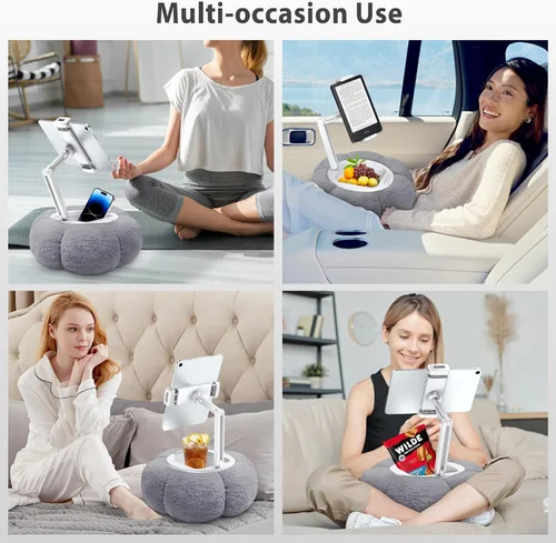 Miniatura 6 de CreaDream - Soporte de almohada en forma de calabaza para tableta, Kindle, iPad, soporte ajustable para teléfono con almohada para regazo y cama
