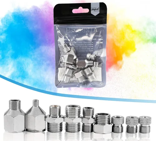 Miniatura 3 de Juego de adaptador de aerógrafo 9 uds., kit de conector de montaje de cepillo de aire, accesorios de aerógrafo para mini compresor de aire