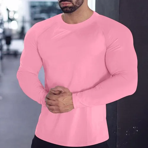 Miniatura 19 de Camisas de compresión atléticas de manga larga para hombre, capa base, camisa de entrenamiento atlético, camisas de compresión, camisetas deportivas