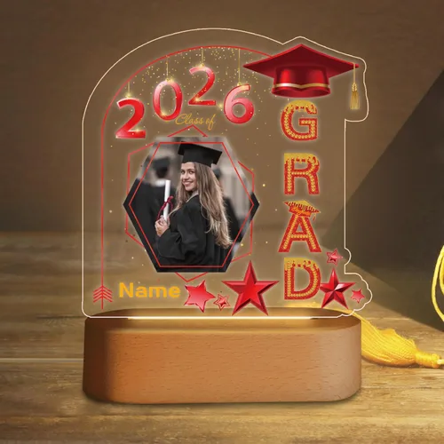 Miniatura 34 de Regalos de graduación personalizados luz nocturna con nombre de foto, lámpara LED de graduación personalizada 2026 para mujeres y hombres, regalos