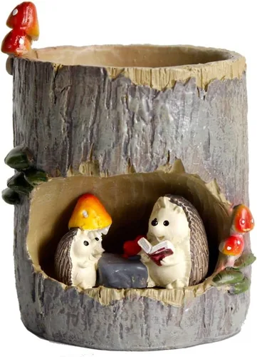 Miniatura 8 de GoodPlay Macetas suculentas para suculentas, macetas de resina, para decoración de oficina, hogar, jardín (oso)