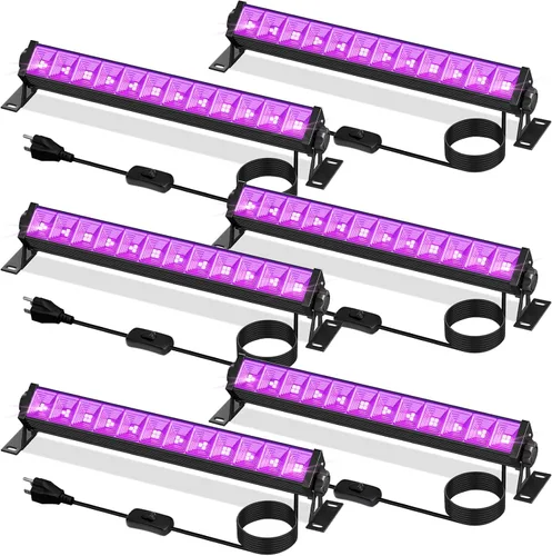 Miniatura 9 de Barra de Luz Negra de 40W, Luz Negra LED con Cable de 6 Pies e Interruptor, Luces Negras para Fiesta Fluorescente, Halloween, Cumpleaños, Pintura