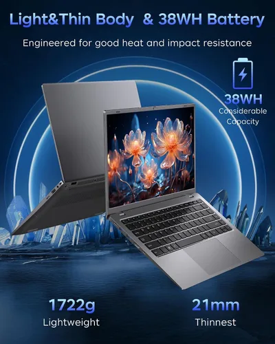 Miniatura 6 de Laptop de 15.6 pulgadas con Pentium Gold 6500Y (hasta 3.4GHz), 16GB RAM 256GB SSD, 1080P Full HD, USB-C, WiFi 5, BT5.0, computadoras portátiles