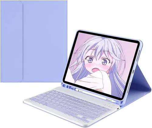 Miniatura 12 de Teclado a color para Samsung Galaxy Tab A8 de 10.5 pulgadas 2022 (SM-X200/X205/X207) Funda de teclado con Bluetooth desmontable extraíble (azul)