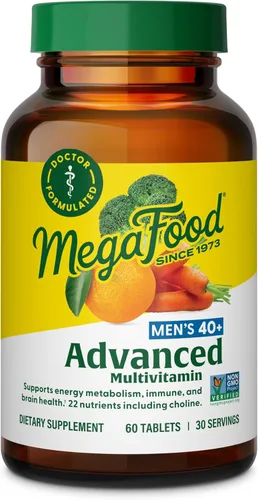 MegaFood Multivitamínico avanzado para hombres de más de 40 años – Formulado por Dr. – Colina, vitamina B, vitamina C, vitamina D, zinc y alimentos