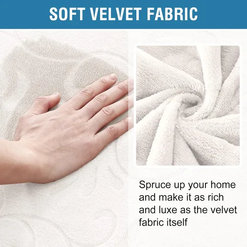 Miniatura 2 de H.VERSAILTEX Funda para sofá, 100% impermeable, de terciopelo, diseño clásico de flores, protector de muebles antideslizante con correas elásticas