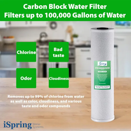 Miniatura 5 de iSpring F3WGB32BDS Paquete de repuesto de filtro de agua de 3 etapas de 4.5 x 20 pulgadas para toda la casa con filtros de agua de sedimentos