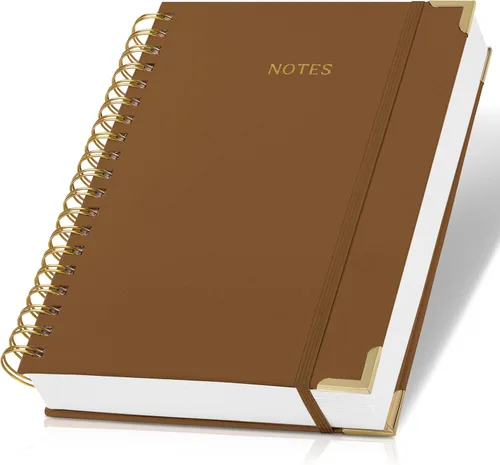 Miniatura 11 de Cuaderno en Espiral Grueso con Portada de Lino Moderno para Mujeres en Formato B5 - Cuaderno de Notas Rayado para la Universidad con 300 Páginas