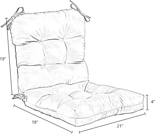 Miniatura 7 de Greendale Home Fashions Cojín para asiento y respaldo de exterior, 38 x 21 pulgadas, 1 unidad (paquete de 1), diseño de rayas canela